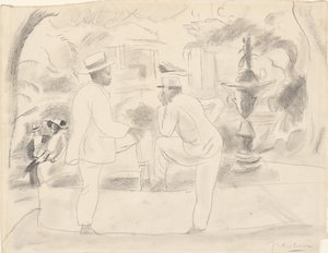 Zwei Männer im Park von Jules Pascin