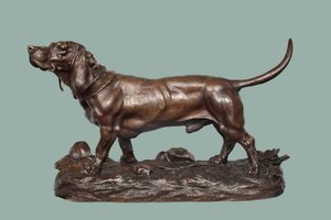 Ein Basset Hound von Jules Pierre Moigniez