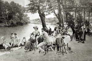Szene am Ufer der Marne (Phototypie)