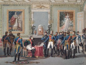 Die Abdankung Napoleons in Fontainebleau am 11. April 1814 von Jules Vernet
