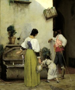 Am Wassertränke von Julian Alden Weir