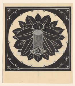 Blume in quadratischem Rahmen mit Sternformen