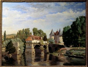 Die Ruinen der Vernon-Brücke. Gemälde von Julien Devos (1846-1925)