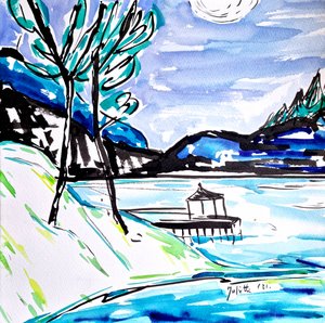 Serene Seeufer Rückzugsort