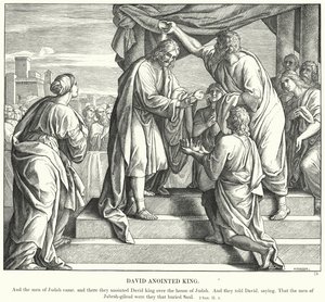 David wird zum König gesalbt (Gravur) von Julius (after) Schnorr von Carolsfeld