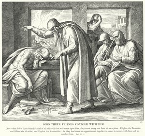Hiobs drei Freunde trösten ihn von Julius (after) Schnorr von Carolsfeld