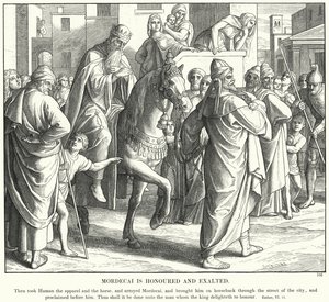 Mordechai wird geehrt und erhöht (Stich) von Julius (after) Schnorr von Carolsfeld