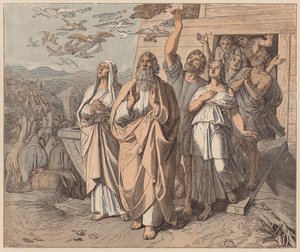 Noah und seine Familie verlassen die Arche, Genesis, VIII von Julius (after) Schnorr von Carolsfeld