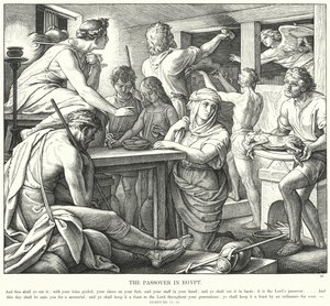 Das Passahfest in Ägypten von Julius (after) Schnorr von Carolsfeld