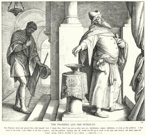 Der Pharisäer und der Zöllner (Gravur) von Julius (after) Schnorr von Carolsfeld