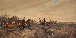 Kaiser Franz Joseph I. mit Kaiserin Elisabeth bei einer Parforcejagd, 1880 von Julius Blaas von