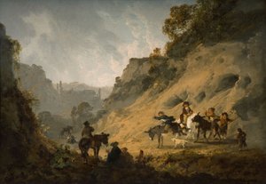 Zigeuner mit einem Eselrennen von Julius Caesar Ibbetson