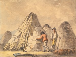 Herstellung von Holzkohle von Julius Caesar Ibbetson