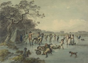 Schlittschuhlaufen im Hyde Park, ca. 1785