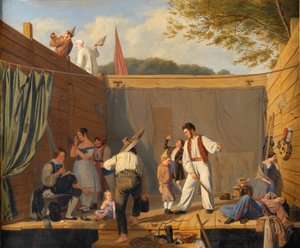 Eine Gruppe von Seiltänzern kurz vor einer Aufführung von Julius Friedlænder