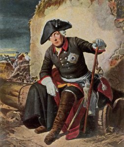 Friedrich der Große nach der Schlacht von Kolin von Julius Friedrich Anton (after) Schrader