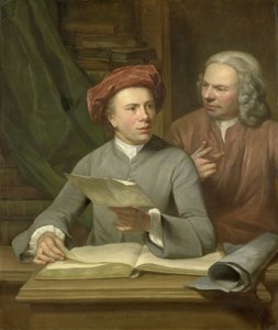 Selbstporträt. Neben dem Künstler steht sein Vater und Lehrer Jan Maurits Quinkhard (1688-1772)