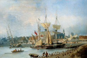 Die Einfahrt des Hafens von Dieppe von Julius Hintz