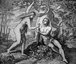Adam und Eva mit dem Apfel von Julius Schnorr von Carolsfeld