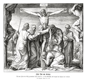 Tod Jesu am Kreuz, Evangelium nach Johannes von Julius Schnorr von Carolsfeld