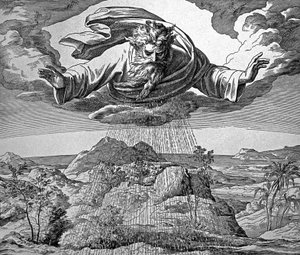 Gott bewässert die Erde, damit Gras wächst von Julius Schnorr von Carolsfeld