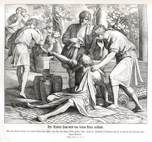 Ham sieht die Nacktheit seines Vaters, Genesis von Julius Schnorr von Carolsfeld