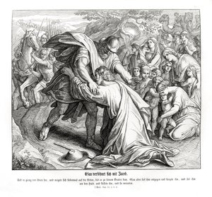 Jakob und Esau versöhnen sich, Genesis von Julius Schnorr von Carolsfeld