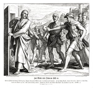 Jesus und die Blinden, Evangelium nach Matthäus von Julius Schnorr von Carolsfeld