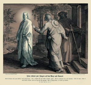 Jesus erscheint zwei Jüngern, Evangelium nach Lukas von Julius Schnorr von Carolsfeld