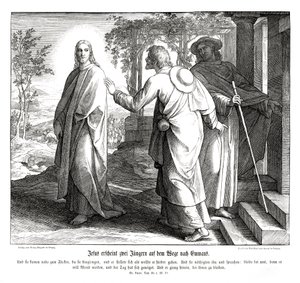 Jesus erscheint zwei Jüngern, Evangelium nach Lukas von Julius Schnorr von Carolsfeld