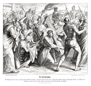 Jesus trägt das Kreuz, Evangelium nach Lukas