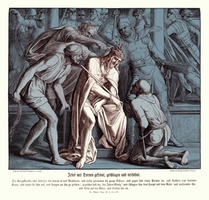 Jesus wird mit einer Dornenkrone gekrönt, Evangelium nach Markus von Julius Schnorr von Carolsfeld