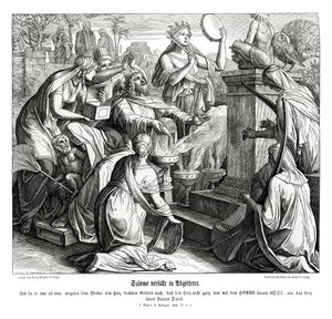 König Salomo verfällt dem Götzendienst von Julius Schnorr von Carolsfeld