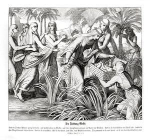 Moses wird im Schilf entdeckt, Exodus von Julius Schnorr von Carolsfeld