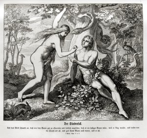Der Sündenfall, Genesis von Julius Schnorr von Carolsfeld