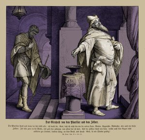 Der Pharisäer und der Zöllner, Evangelium nach Lukas von Julius Schnorr von Carolsfeld