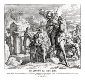 Die Bundeslade überquert den Jordan, Josua von Julius Schnorr von Carolsfeld