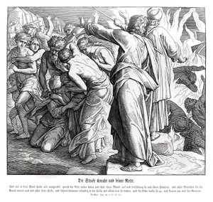 Die Bestrafung Korahs, Numeri von Julius Schnorr von Carolsfeld