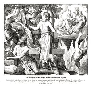 Der reiche Mann und der Bettler Lazarus, Evangelium nach Lukas von Julius Schnorr von Carolsfeld