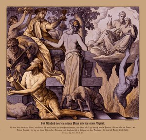 Der reiche Mann und der Bettler Lazarus, Evangelium nach Lukas von Julius Schnorr von Carolsfeld