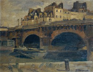 Pariser Landschaft mit Pont Neuf von Julius Ullmann