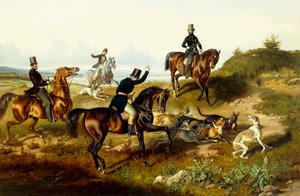 Friedrich II. mit seiner Jagdgesellschaft