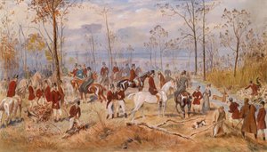Die Jagd. Aquarell auf Papier, um 1890. Österreichische Kunst von Julius von Blaas