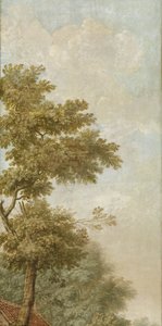 Drei Wandgemälde einer holländischen Landschaft