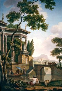 Arkadische Landschaft mit einem Grabdenkmal von Jurriaan Andriessen