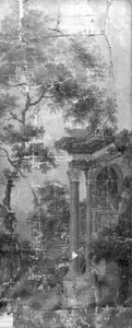 Wandbehang mit arkadischer Landschaft, gehörend zum Saal der Herengracht 40 von Jurriaan Andriessen