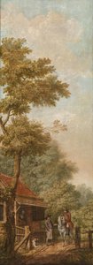 Wandbehang mit holländischer Landschaft, gehörend zum Saal der Nieuwe Doelenstraat 22 von Jurriaan Andriessen