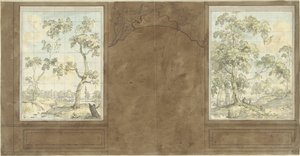 Entwurf für die Zimmerwand im Saal von Jan de Groot, Keizersgracht 187 von Jurriaan Andriessen