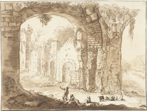 Landschaft mit Ruine