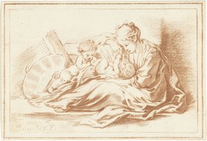 Mutter und zwei Kinder